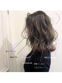 ■白髪対応■明るめミルクティーベージュ ハイライト3Dカラー