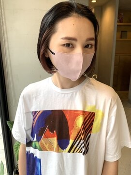 ヘアー アイス ルーチェ(HAIR ICI LUCE) インナーカラー 切りっぱなしボブ/西田