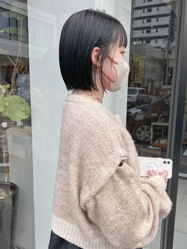 ヘアー アイス ルーチェ(HAIR ICI LUCE) ネイビーグレージュミニボブ/落合