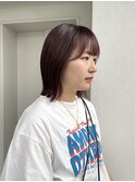 ピンクブラウン、ロブヘア