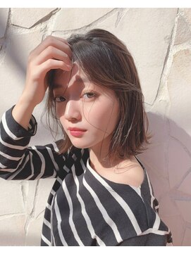 サンド 鹿児島中央(sand) 黒髪/グレーベージュ/レイヤーロング/前髪パーマ[鹿児島駅]