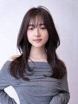 ケアリー 調布(Carelly)&nbsp;大人かわいい前髪セシルカットココアブラウンフリンジウェーブ