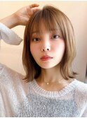 say.原田美千留 ボブ ハイライト ブリーチ ミルクティーベージュ