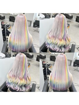 シェイロ(Cielro) ホワイトカラー×レインボー/こなれミディアンブレラカラー