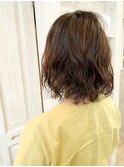 福山市パーマ20代30代40代50代人気Caaryウェーブ大人ボブ