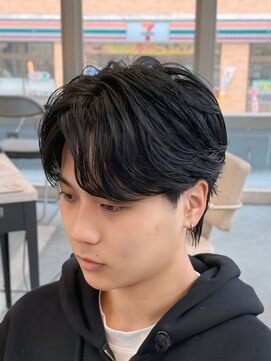 バース 梅田中崎町店(BIRTH) ニュアンスパーマ　センターパート　曲がる縮毛矯正