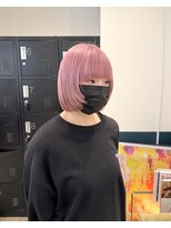 ヘアーブレイス(hair brace)&nbsp;レイヤーボブ×ピンク　stylist聖斗