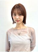 透明感カラー ボブ 前髪 ショート カラー ブリーチ&ダブルカラー