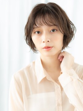 ドクターズサロン LAB 小山店 オレンジベージュ立体感ふわラフウェーブボブa小山20代30代40代