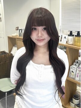 ネオリーブウリ 二子玉川店(Neolive uri) ミディアムヘア暗めカラーデザインカラーフェイスフレーミング