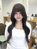 ネオリーブウリ 二子玉川店(Neolive uri) ミディアムヘア暗めカラーデザインカラーフェイスフレーミング