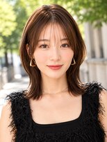 ロティー 天神(loty)&nbsp;レイヤー ミディアム ひし形シルエット 顔周りカット 髪質改善