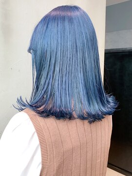 アルバム 銀座(ALBUM GINZA) ネイビーミディ_エアリーミディショートパーマ_ba317291