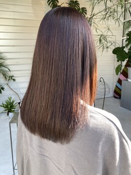 ラコスタ(LaCosTa) ブリーチなしカラーミルクティーベージュストレートナチュラル