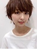 前髪大人かわいい美髪ホワイトグレージュネビージュショートボブ