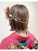 金箔、水引きヘアセット