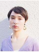 ピズム(PISM)&nbsp;ミニマムフレンチ小顔カット/グレージュカラー/斜めバング