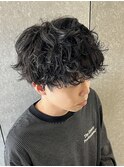 メンズマッシュ刈り上げナチュラル質感パーマシャドウパーマ艶