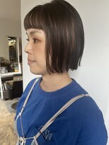 ヘアーアイストゥーレ(HAIR ICI TRE)&nbsp;ミニボブ　顔まわりブリーチ　インナーカラー　担当阿知波