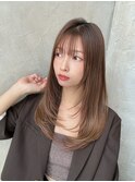 くびれヘア/レイヤー/顔まわり/サイドバング/こなれミディ