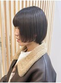 大人ガーリー/ダークアッシュ/ミディアムレイヤーカット/稲毛