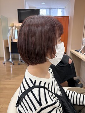 アメイジングヘアー 中沢店(AMAZING HAIR) ナチュラルショートボブ×ツヤ感ピンクブラウン