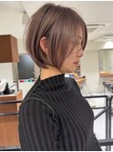 くびれショートハイライト白髪ぼかしダブルカラーブリーチカラー