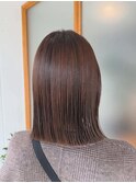 【30代肩ギリギリの切りっぱなしボブ】