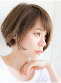 大人可愛い☆小顔になれる前下がりショートボブ☆