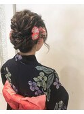 浴衣 着付け 夏祭り 抜け感 大人 カジュアル ウェーブ 花火大会
