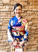 ロープ編み×サイドお団子ヘア和風アレンジ成人式ヘアセット