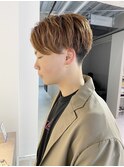 センターパート × ほんのり赤髪