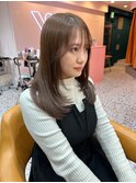 韓国ヘア/顔まわりレイヤー/前髪あり/レイヤーカット