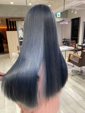 ヘアー ミッション 心斎橋店(hair Mission) サラ艶/ストレートロング/ブルーブラック