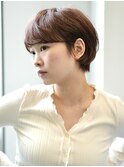 オリーブベージュ/ウェットヘア/ショートヘア/30代/40代/50代