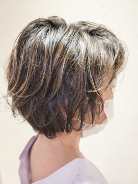 松本平太郎美容室 吉祥寺パートファイブ(PART5) グラデーションボブパーマ×ハイライト/30代40代50代60代
