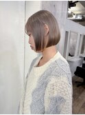ミルクティーベージュ×ボブ