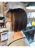 ボブ　フェイスフレーミングカラー