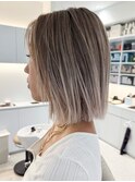 ハイライトバレイヤージュホワイトミルクティー