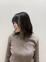 ヘアーライズ 池袋東口店(hair RISE)&nbsp;メテオカラーでオリーブ系カラーディタッチドカール30代40代50代