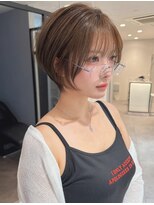 ボンドストーリーノヴァ(Bond Story nova) 丸みナチュラルショート×ミルクティーベージュ