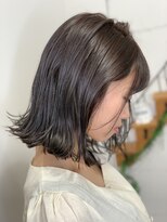 ヘアーアンドメイク ルシエル(hair&make Luxiel) ラベンダーグレージュ　切りっぱなし　ボブ【葛西】