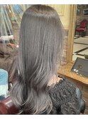透け感グレージュ×ミントアッシュ×くすみブルー