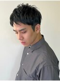 【SiSTA】田中黒髪ワイルドツーブロック刈り上げアップバング