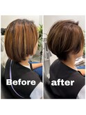 【ケアカラーコース】お客様施術事例