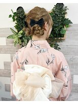 ロカット サロン(Roquat Salon) 編み込みお団子浴衣アレンジ【袴/浴衣/立川/国分寺/袴着付け】