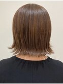 外はねミディアムボブ/艶カラー◎30代40代50代