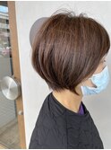 ショートボブ×アッシュカラー×バーム