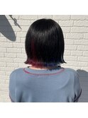 ピンクと青のツートンカラー