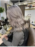 切りっぱなしボブ エアリーロング 美髪 ピンクブラウン